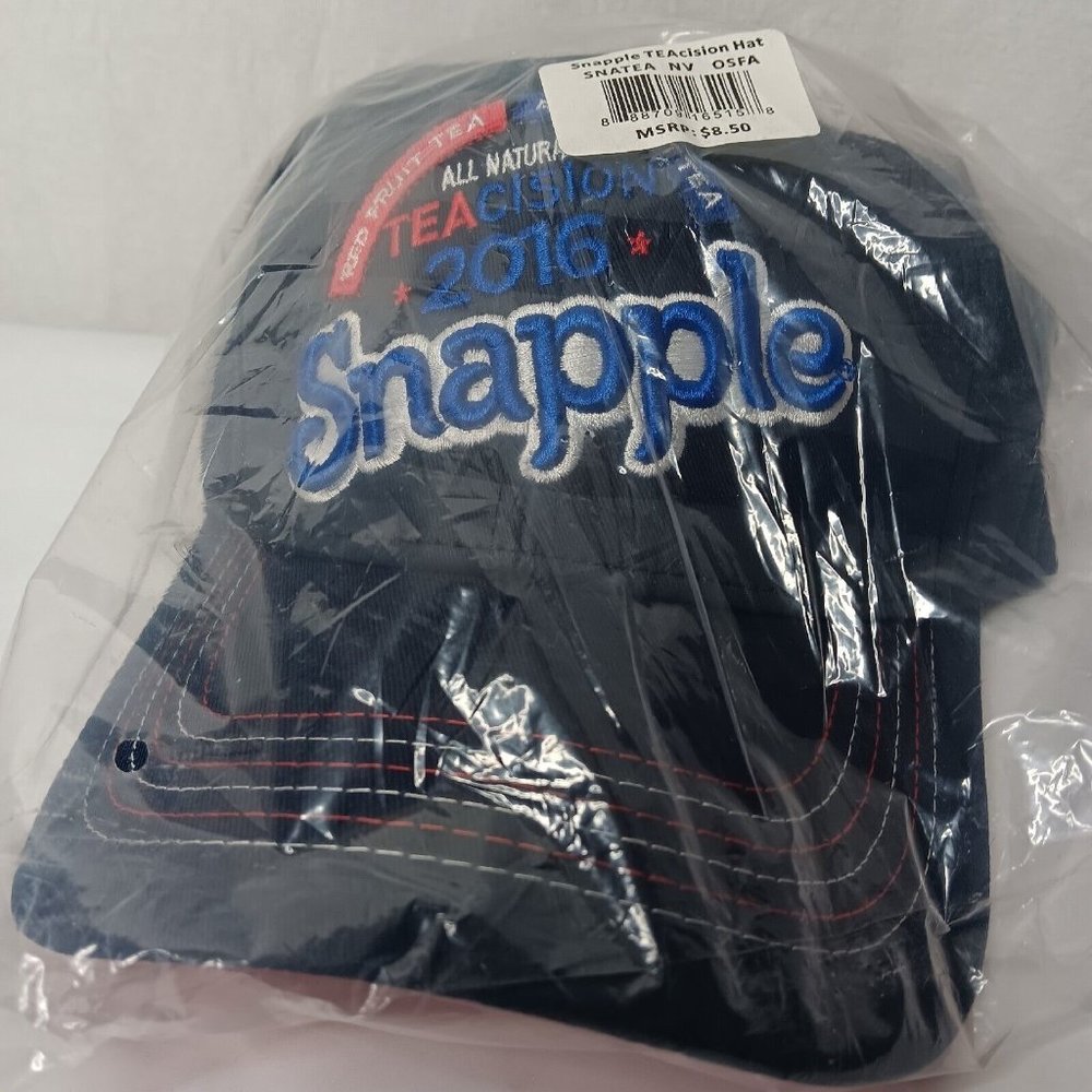 Snapple Teacision 2016 Cap Embroidered USA Flag Blue Strap Back Hat Drink